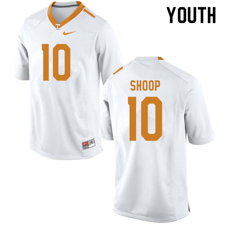 Youth #10 Jay Shoop Tennessee Volunteers College Football Jerseys Sale-White - Click Image to Close